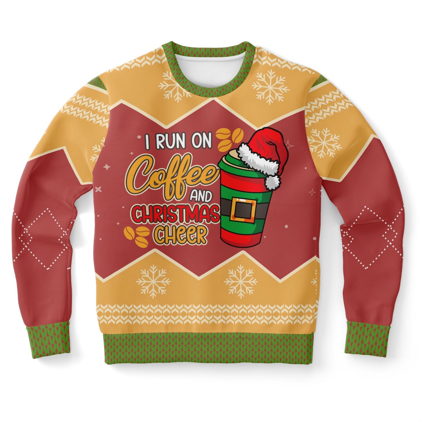 "I Run on Coffee and Christmas Cheer" Ugly Christmas Sweater