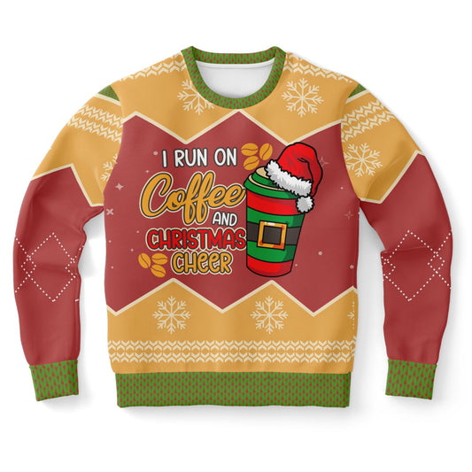 "I Run on Coffee and Christmas Cheer" Ugly Christmas Sweater