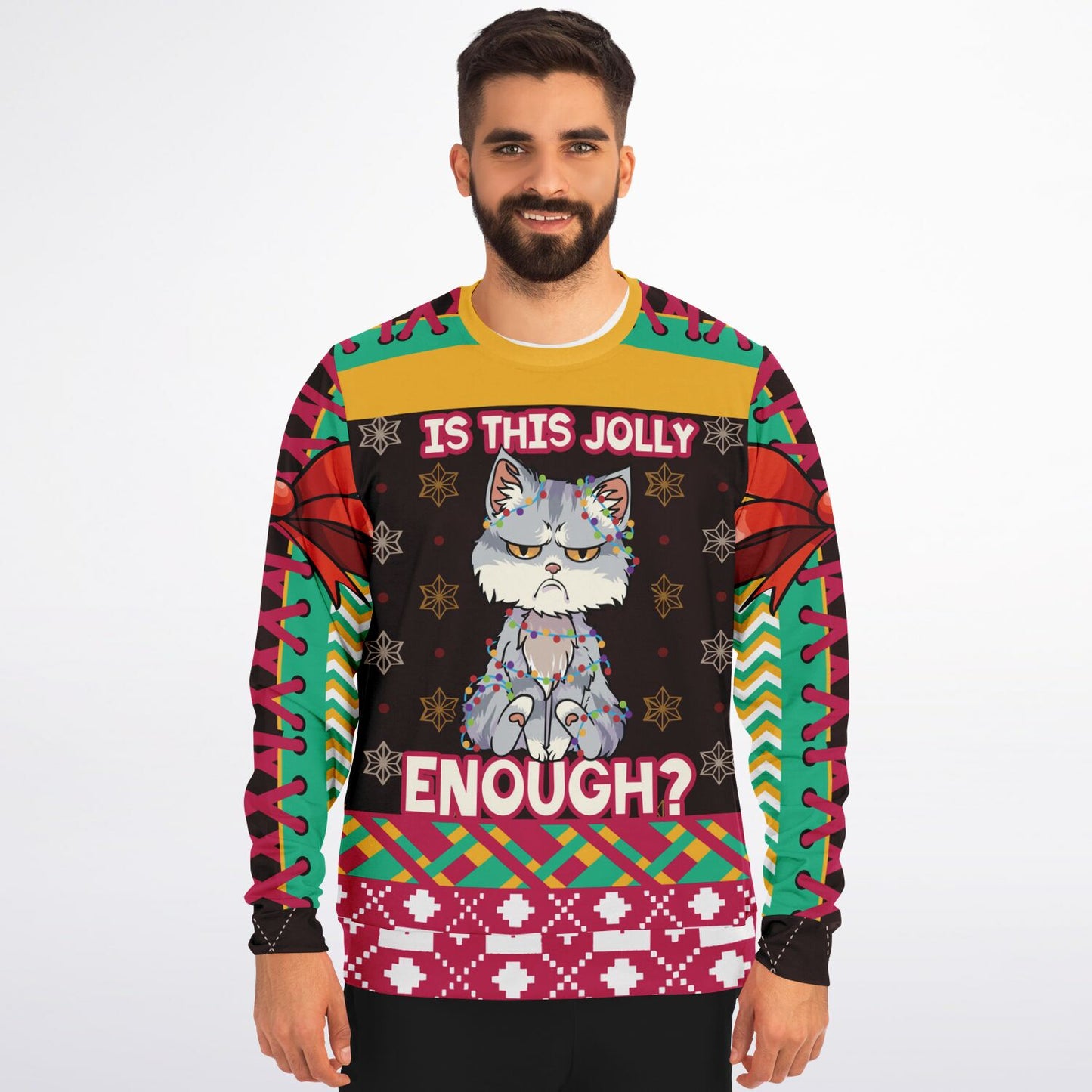 “Is This Jolly Enough?” Grumpy Cat Christmas Ugly Christmas Sweater