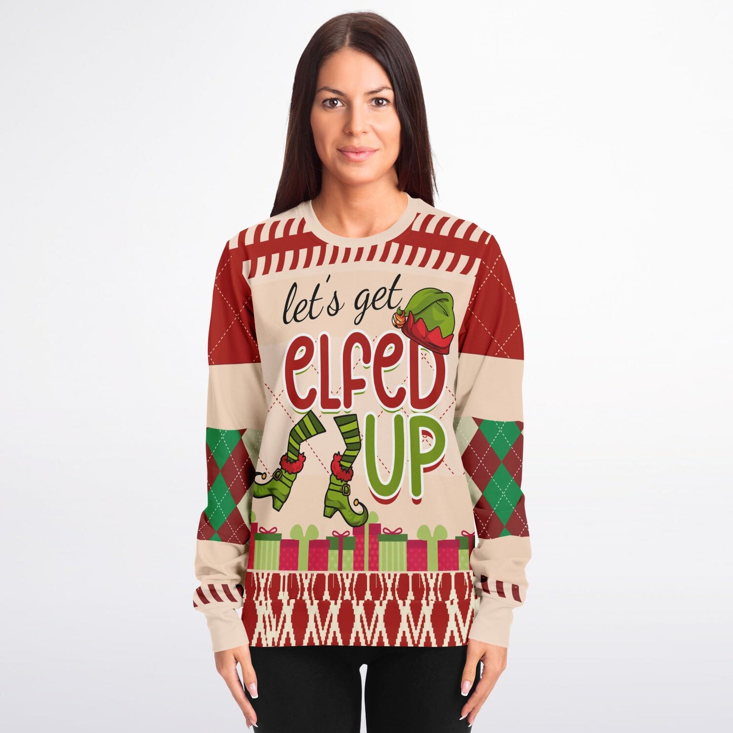 “Let’s Get Elfed Up” Funny Ugly Christmas Sweater