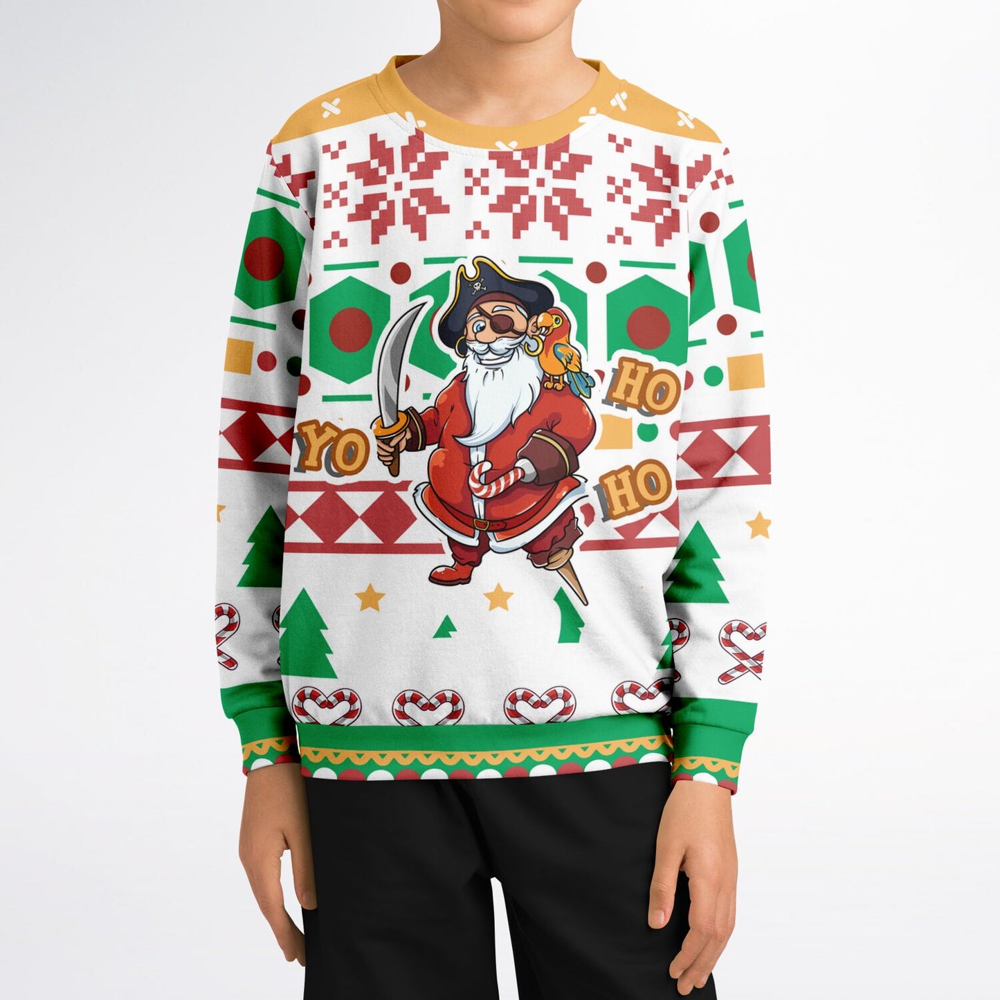 Youth Size Pirate Yo Ho Ho Ugly Christmas Sweater