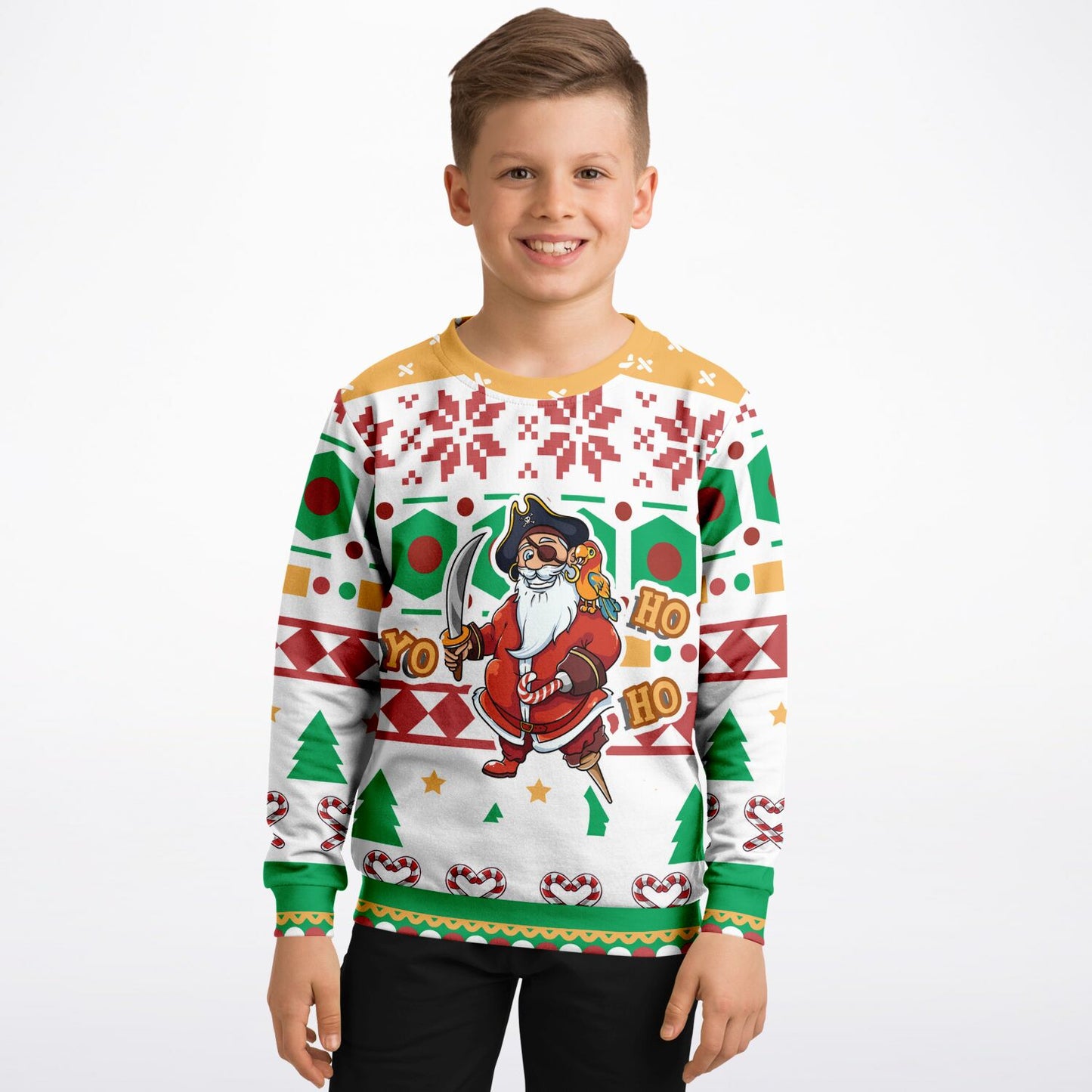 Youth Size Pirate Yo Ho Ho Ugly Christmas Sweater