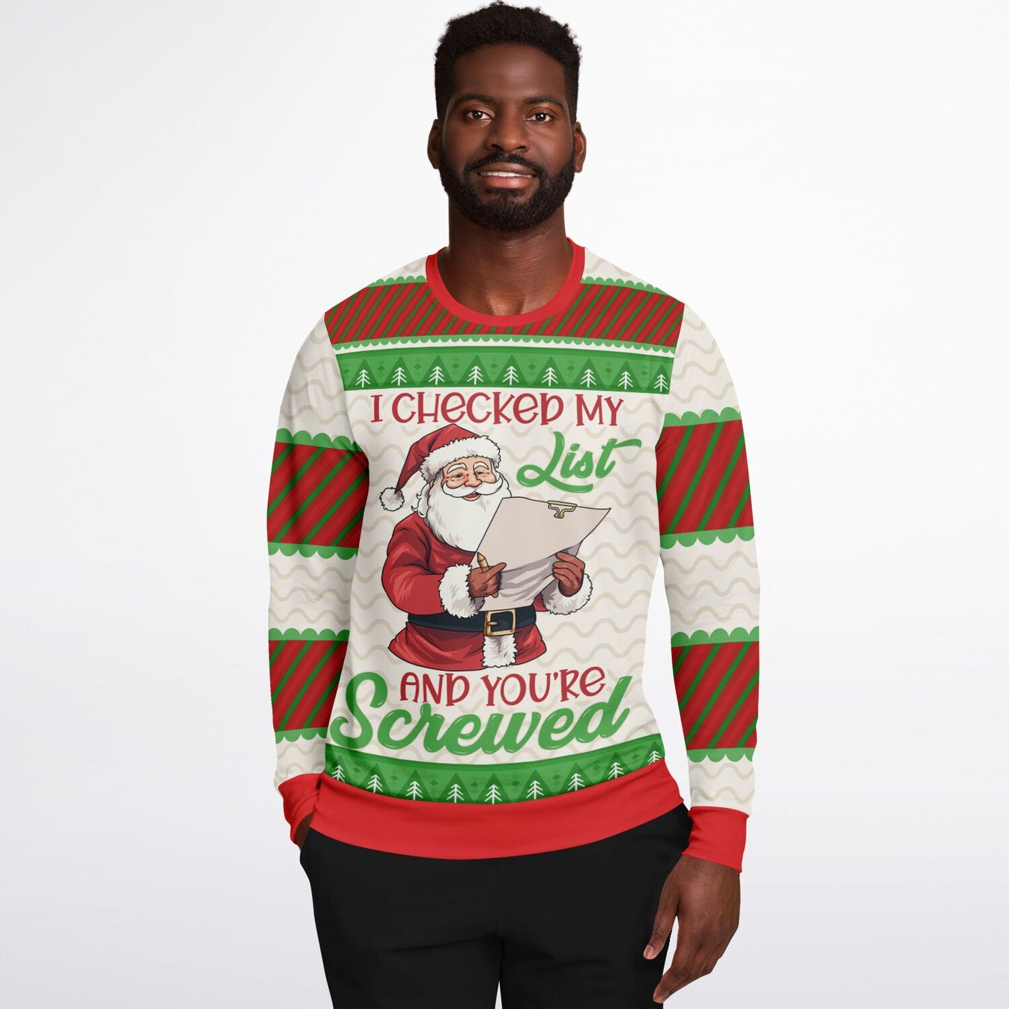"Santa’s List Says You’re Screwed" Ugly Christmas Sweater