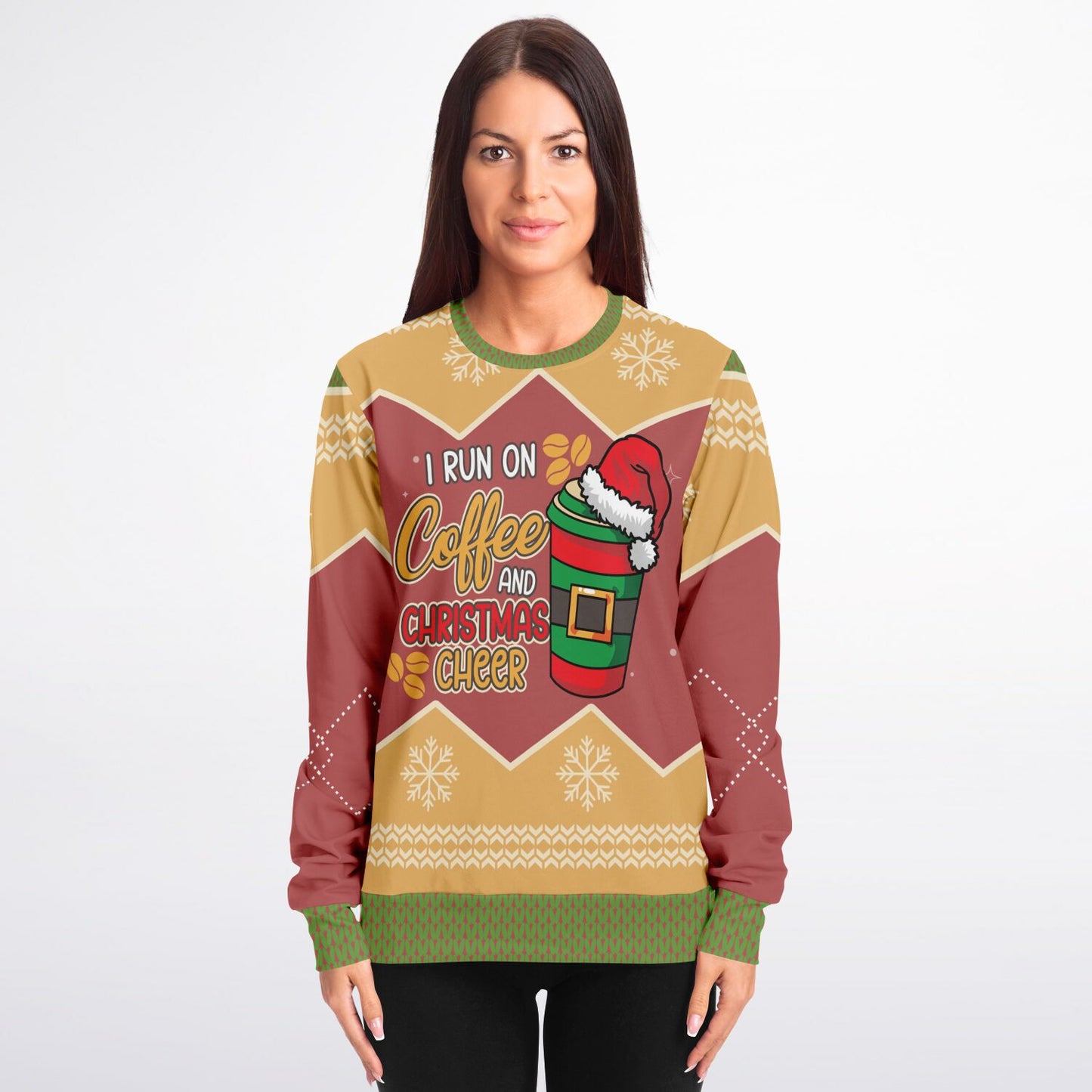 "I Run on Coffee and Christmas Cheer" Ugly Christmas Sweater
