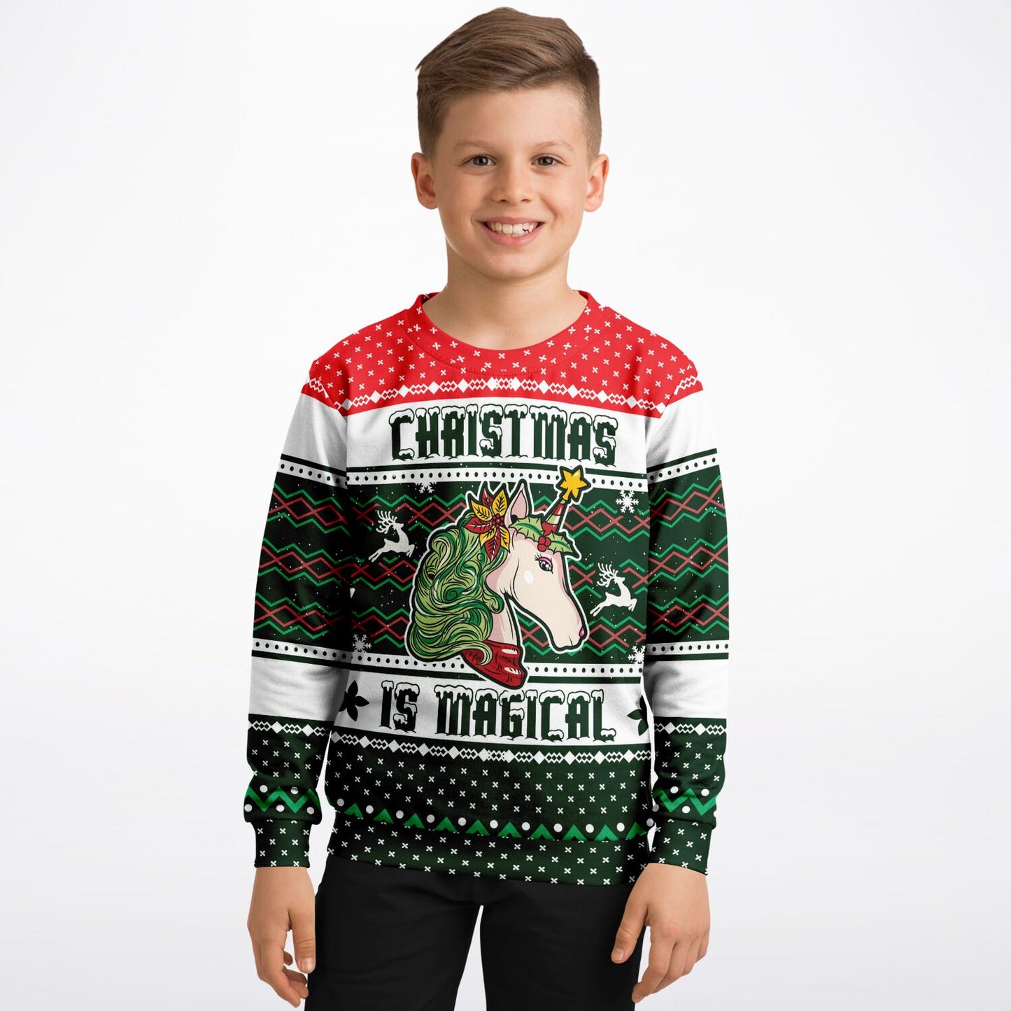 Youth Size Magical Unicorn Ugly Christmas Sweater