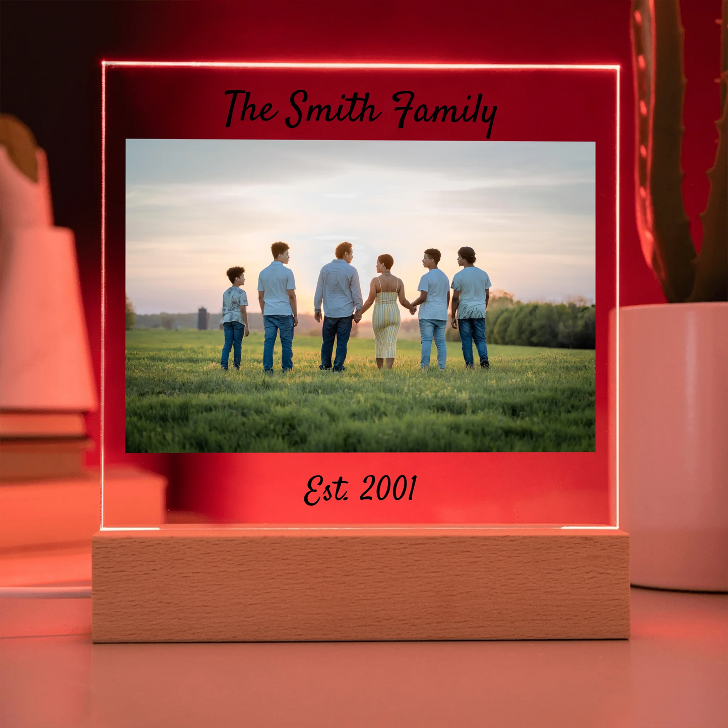 Acrylic Square with LED Base 9