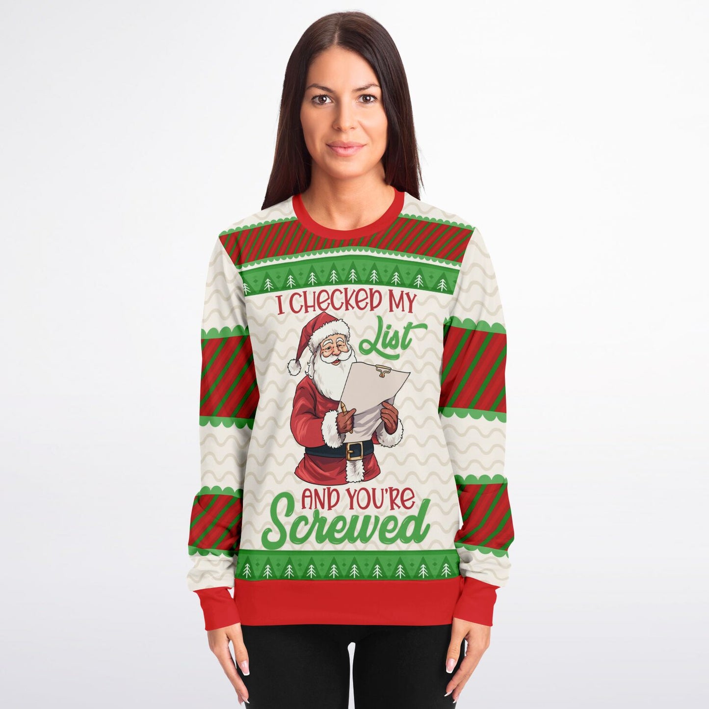 "Santa’s List Says You’re Screwed" Ugly Christmas Sweater