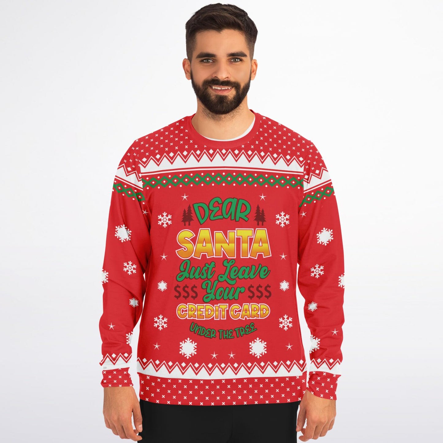 Santa Leave Your Credit Card Ugly Christmas Sweater