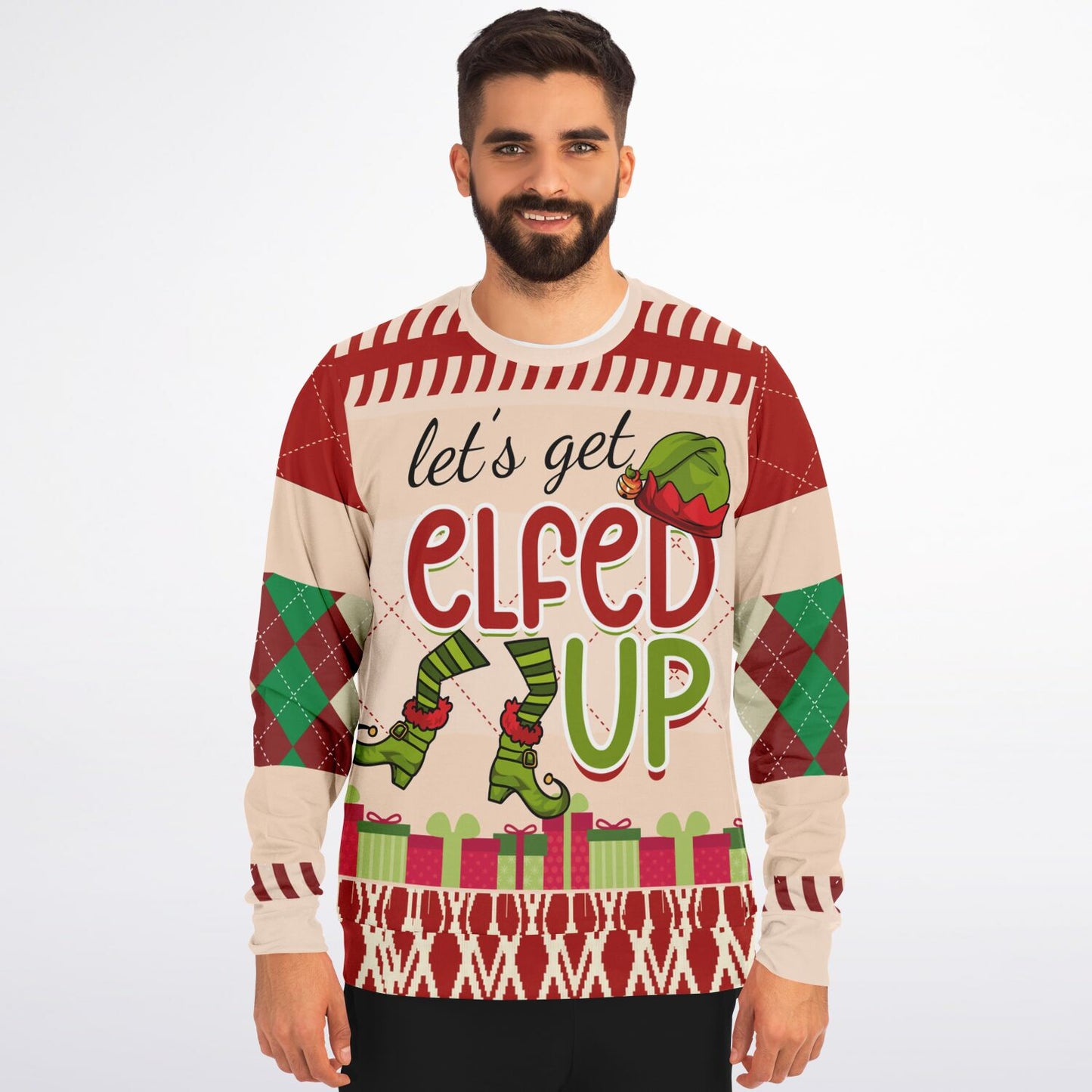 “Let’s Get Elfed Up” Funny Ugly Christmas Sweater