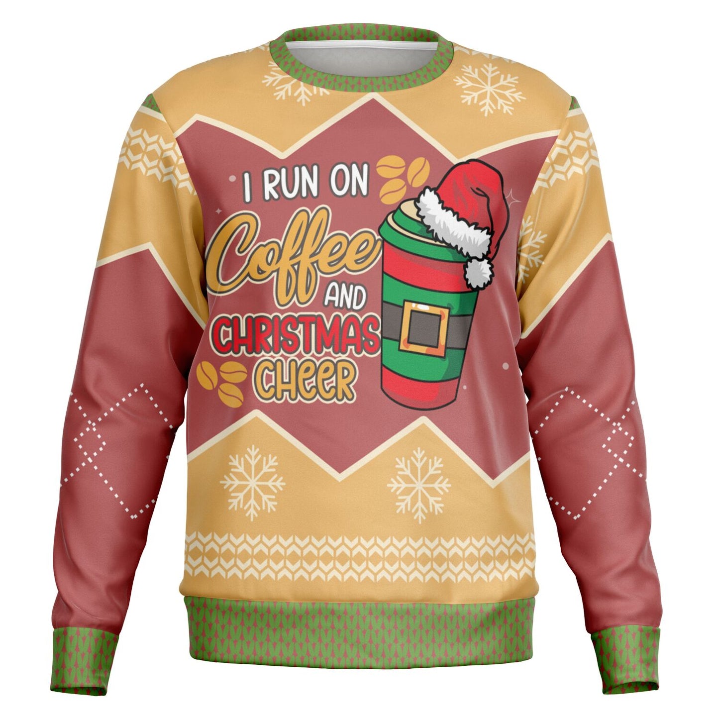 "I Run on Coffee and Christmas Cheer" Ugly Christmas Sweater