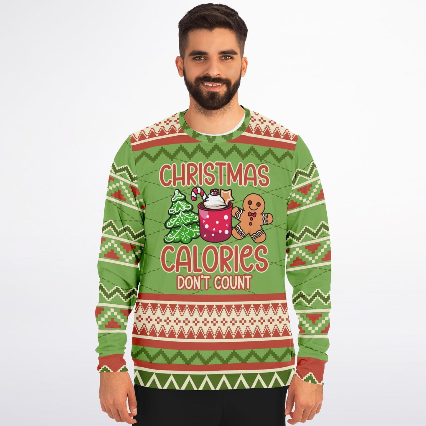 "Christmas Calories Don’t Count" Ugly Christmas Sweater