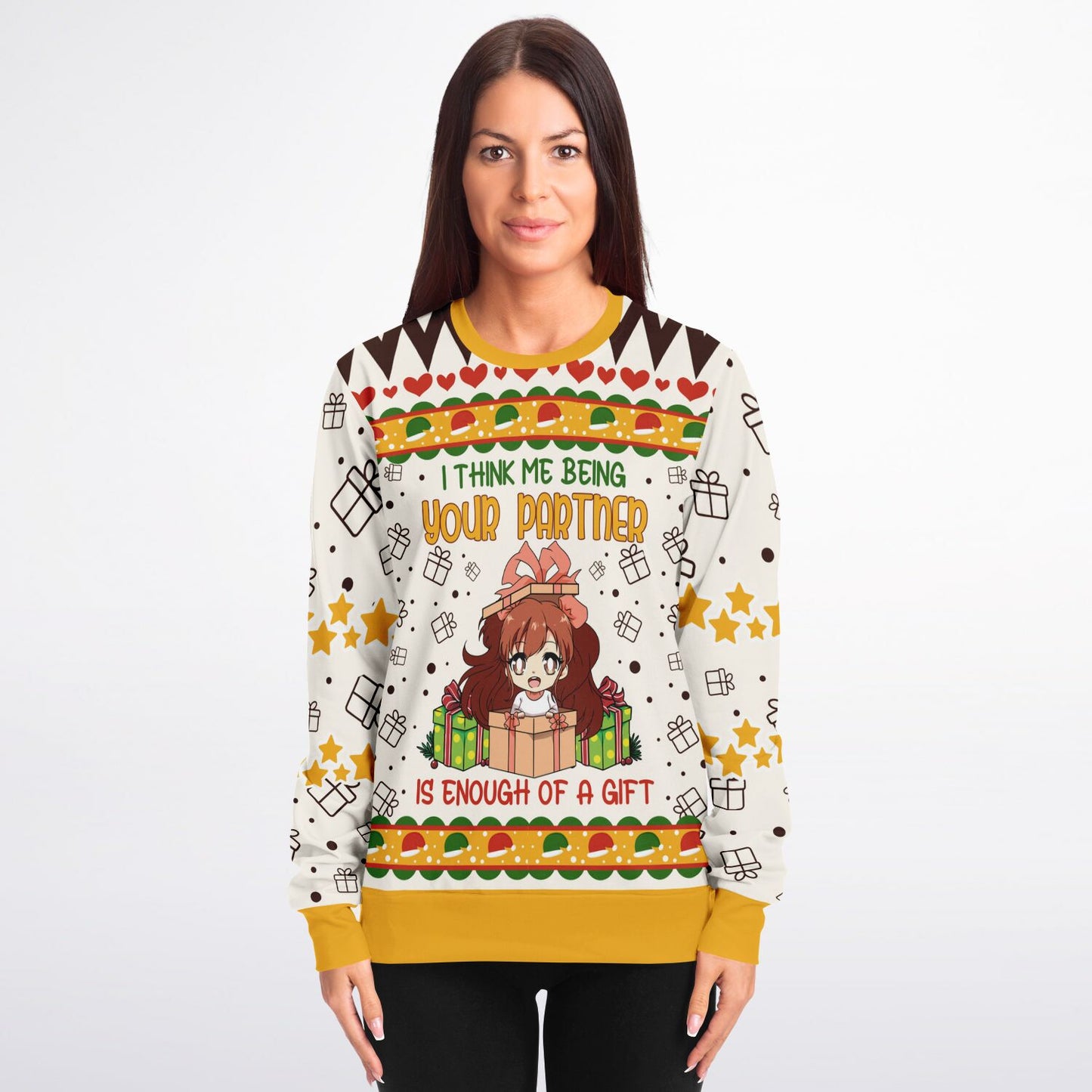 "Me Being Your Partner is Enough of a Gift" Ugly Christmas Sweater