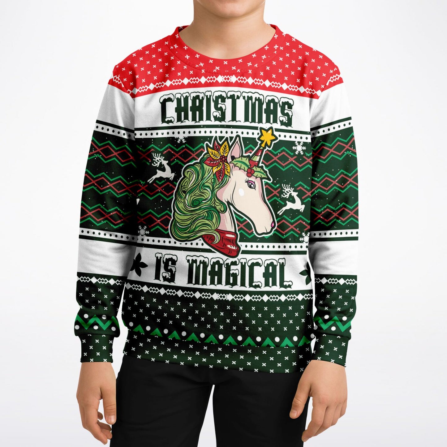 Youth Size Magical Unicorn Ugly Christmas Sweater