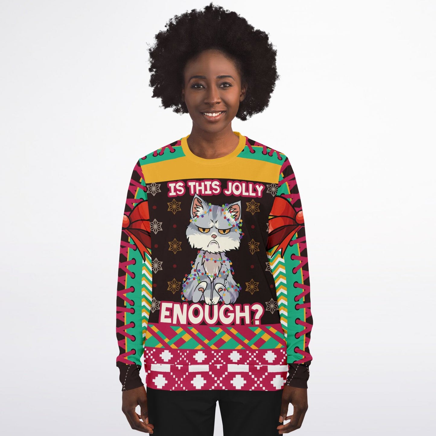 “Is This Jolly Enough?” Grumpy Cat Christmas Ugly Christmas Sweater