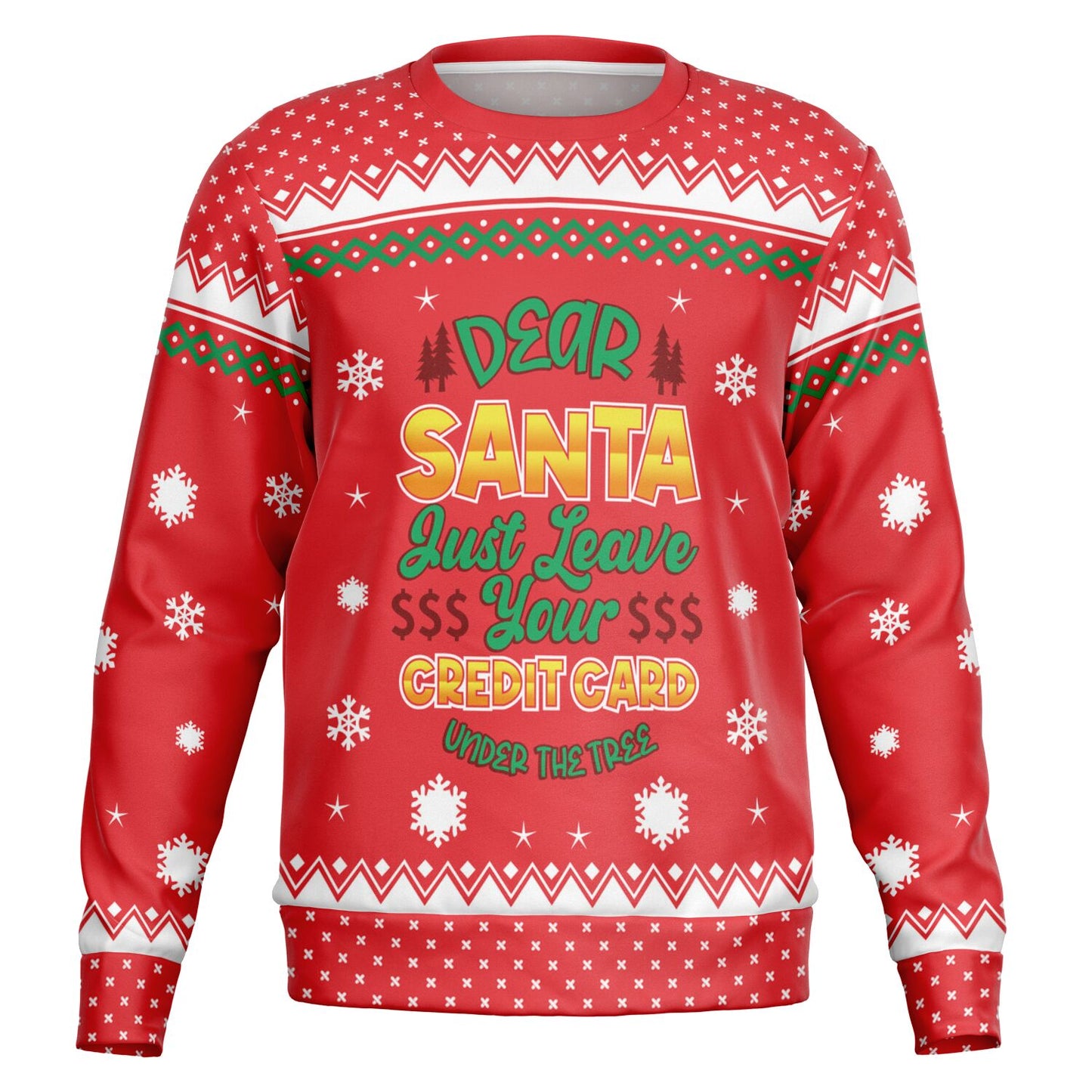 Santa Leave Your Credit Card Ugly Christmas Sweater