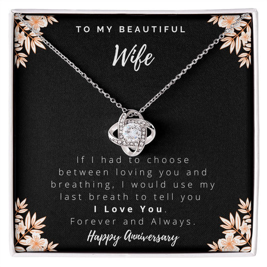 Wife Anniversary Gift Love Knot Necklace