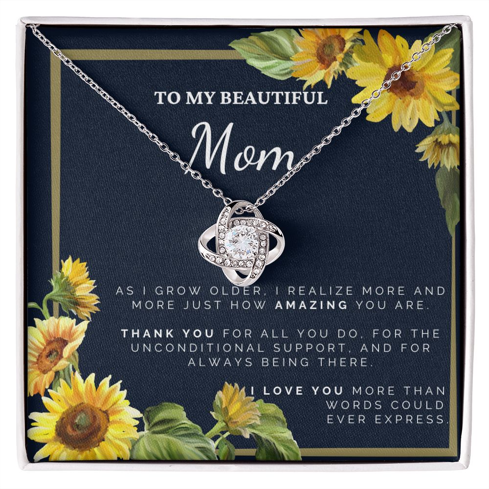 Sunflower Necklace Gift for Mom