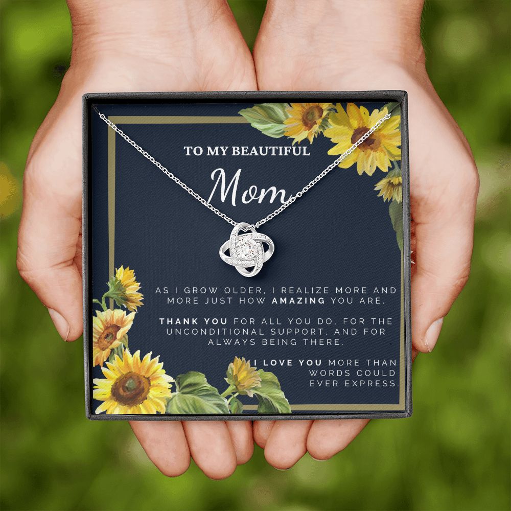 Sunflower Necklace Gift for Mom