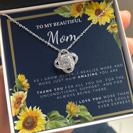 Sunflower Necklace Gift for Mom