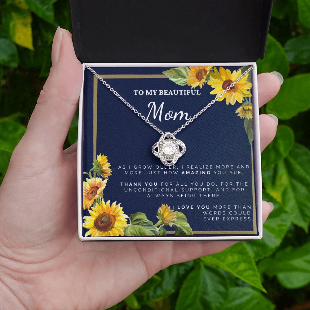 Sunflower Necklace Gift for Mom