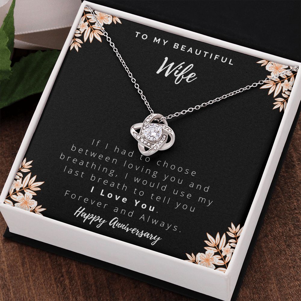 Wife Anniversary Gift Love Knot Necklace