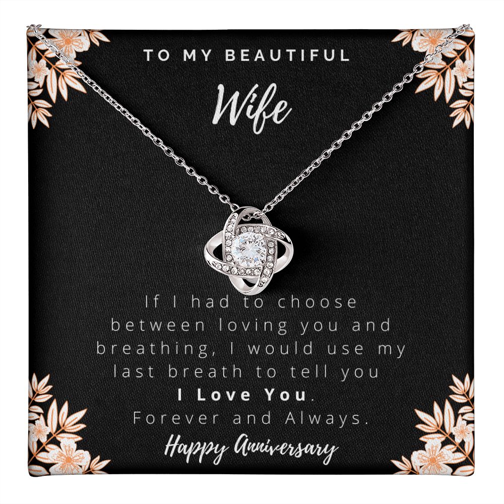 Wife Anniversary Gift Love Knot Necklace