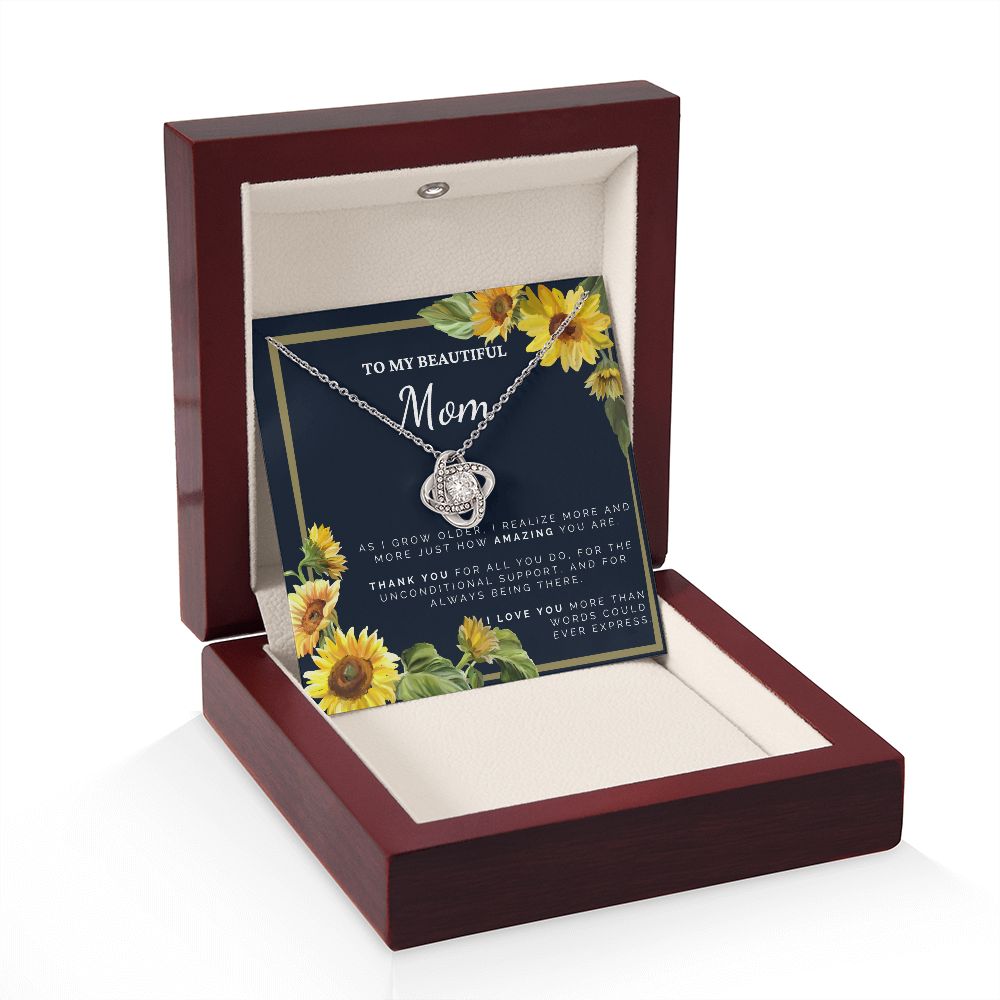 Sunflower Necklace Gift for Mom