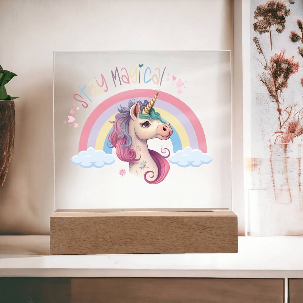 Stay Magical Unicorn Acrylic Night Light Bedroom Decor ET