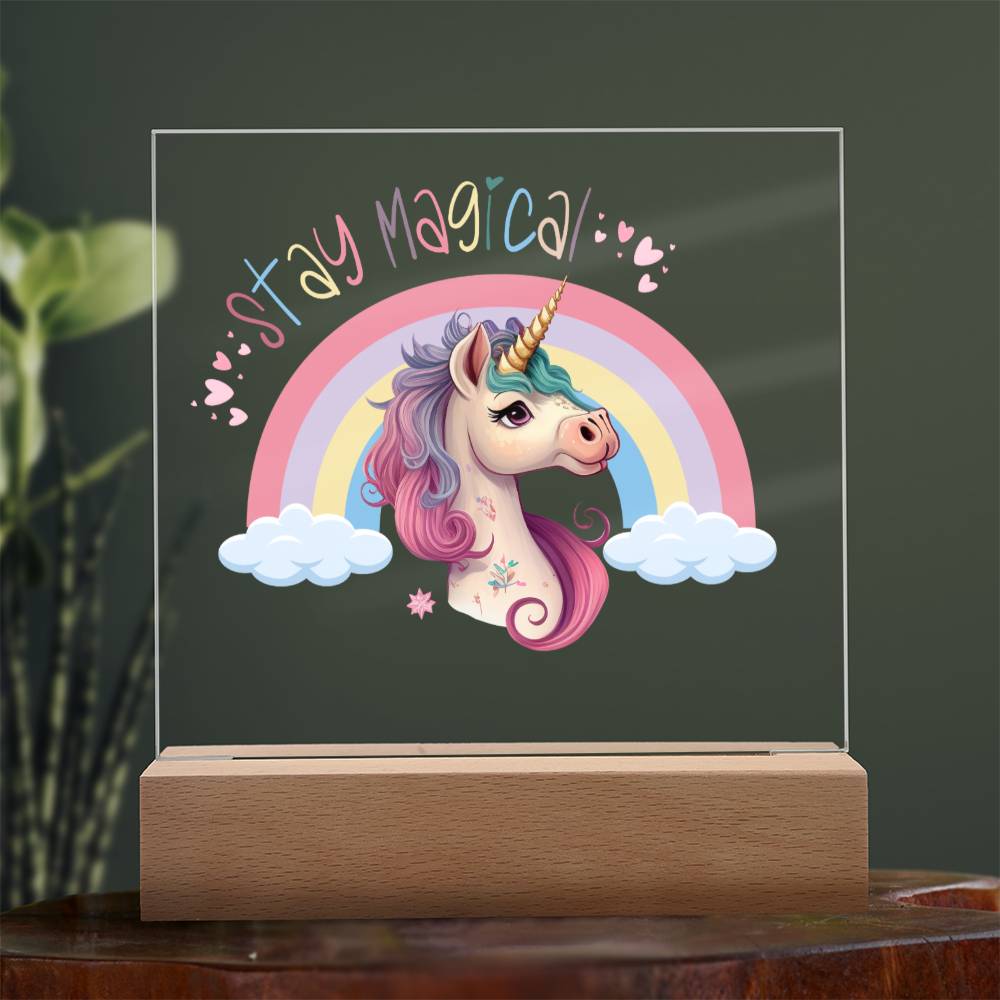 Stay Magical Unicorn Acrylic Night Light Bedroom Decor ET