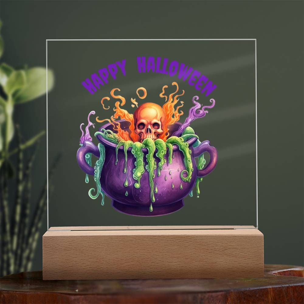 Skull & Bones Happy Halloween Acrylic Plaque