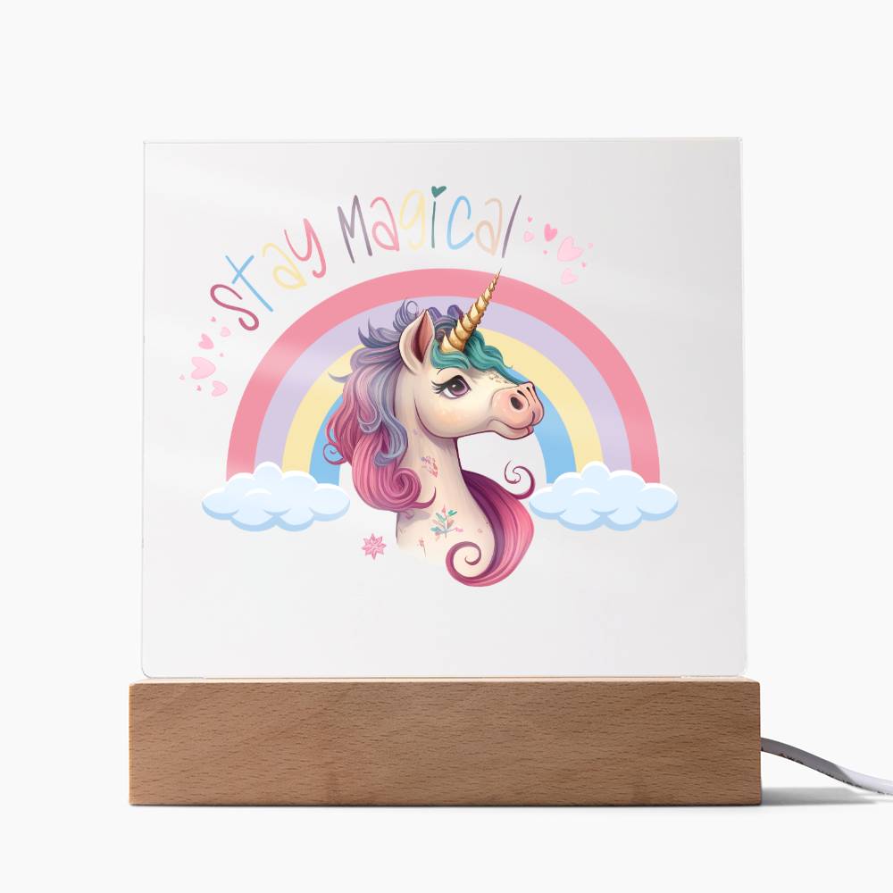 Stay Magical Unicorn Acrylic Night Light Bedroom Decor ET