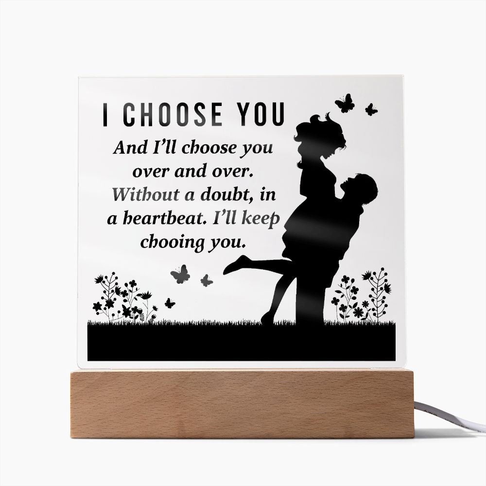 Husband Wife Plaque Gift- I Choose You