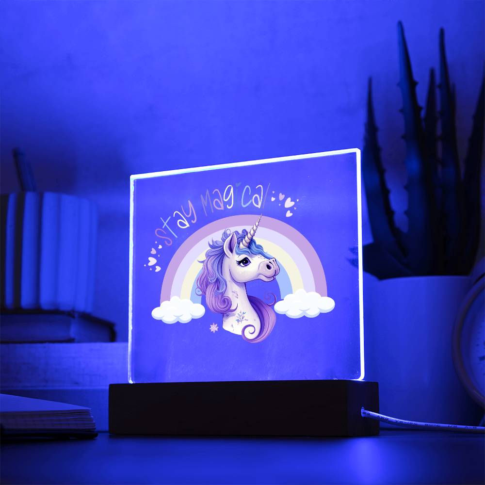 Stay Magical Unicorn Acrylic Night Light Bedroom Decor ET