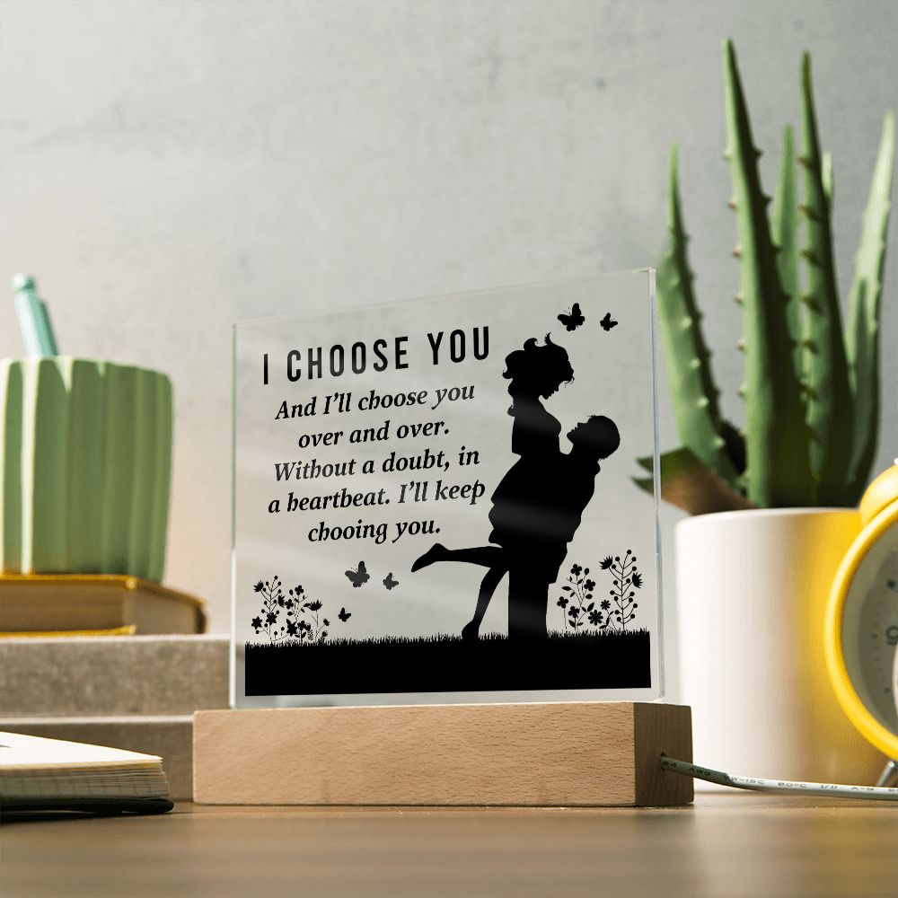 Husband Wife Plaque Gift- I Choose You