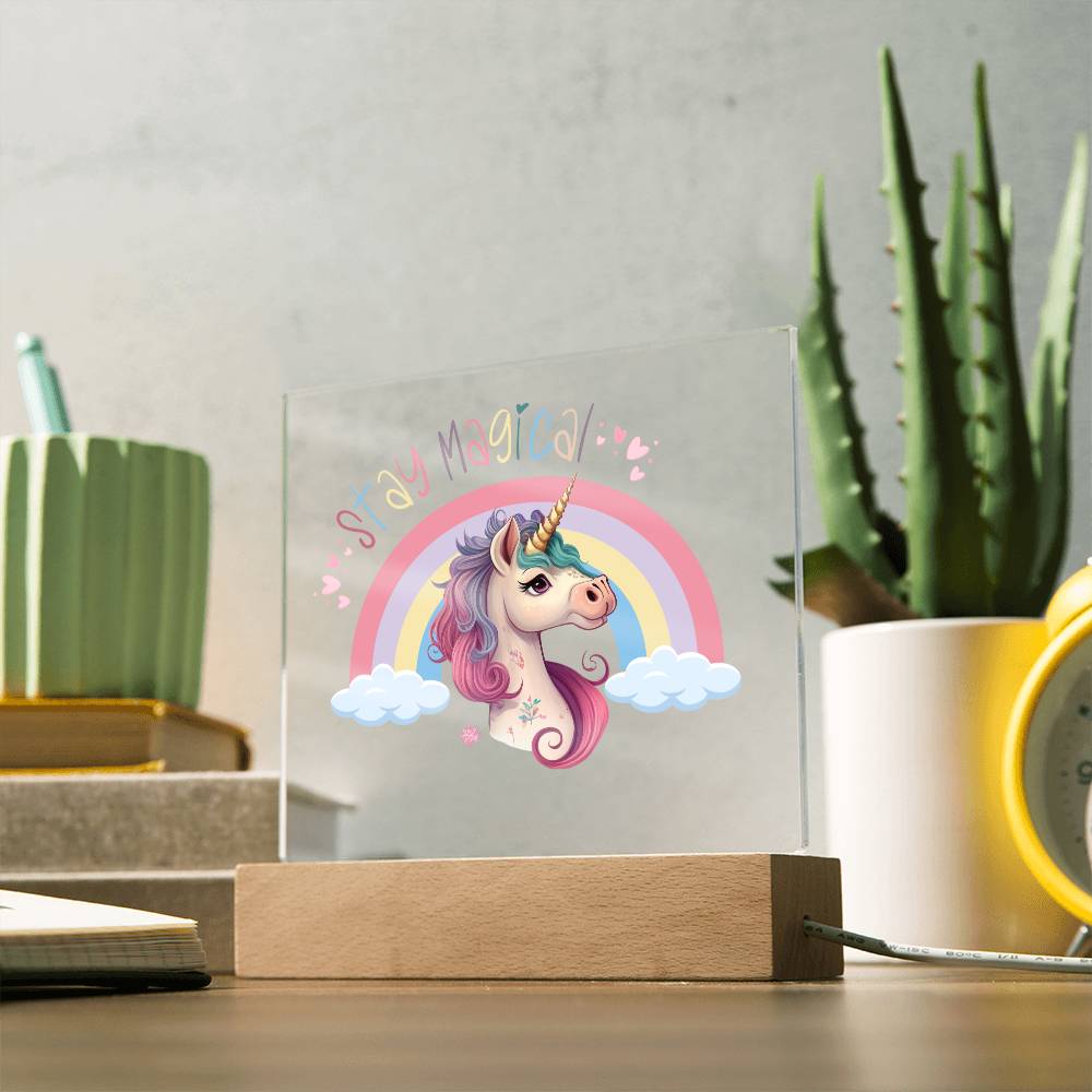 Stay Magical Unicorn Acrylic Night Light Bedroom Decor ET