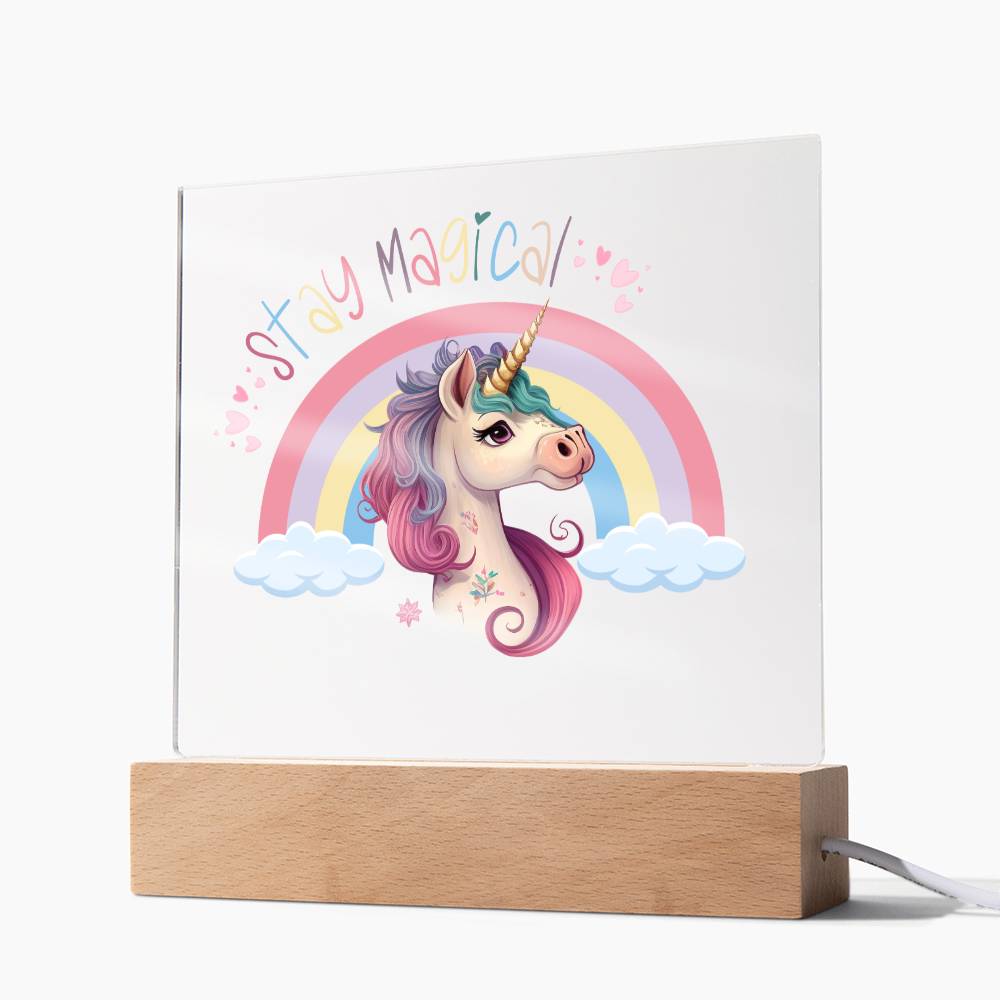 Stay Magical Unicorn Acrylic Night Light Bedroom Decor ET