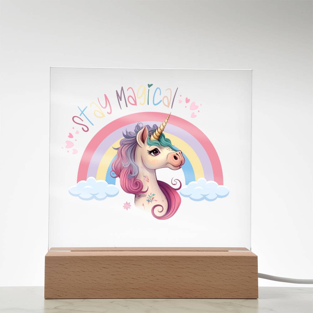 Stay Magical Unicorn Acrylic Night Light Bedroom Decor ET