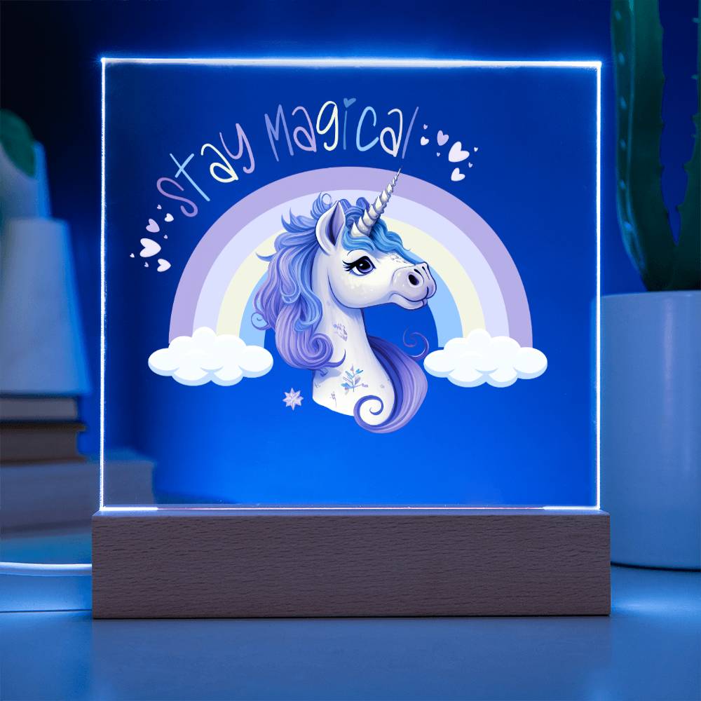 Stay Magical Unicorn Acrylic Night Light Bedroom Decor ET