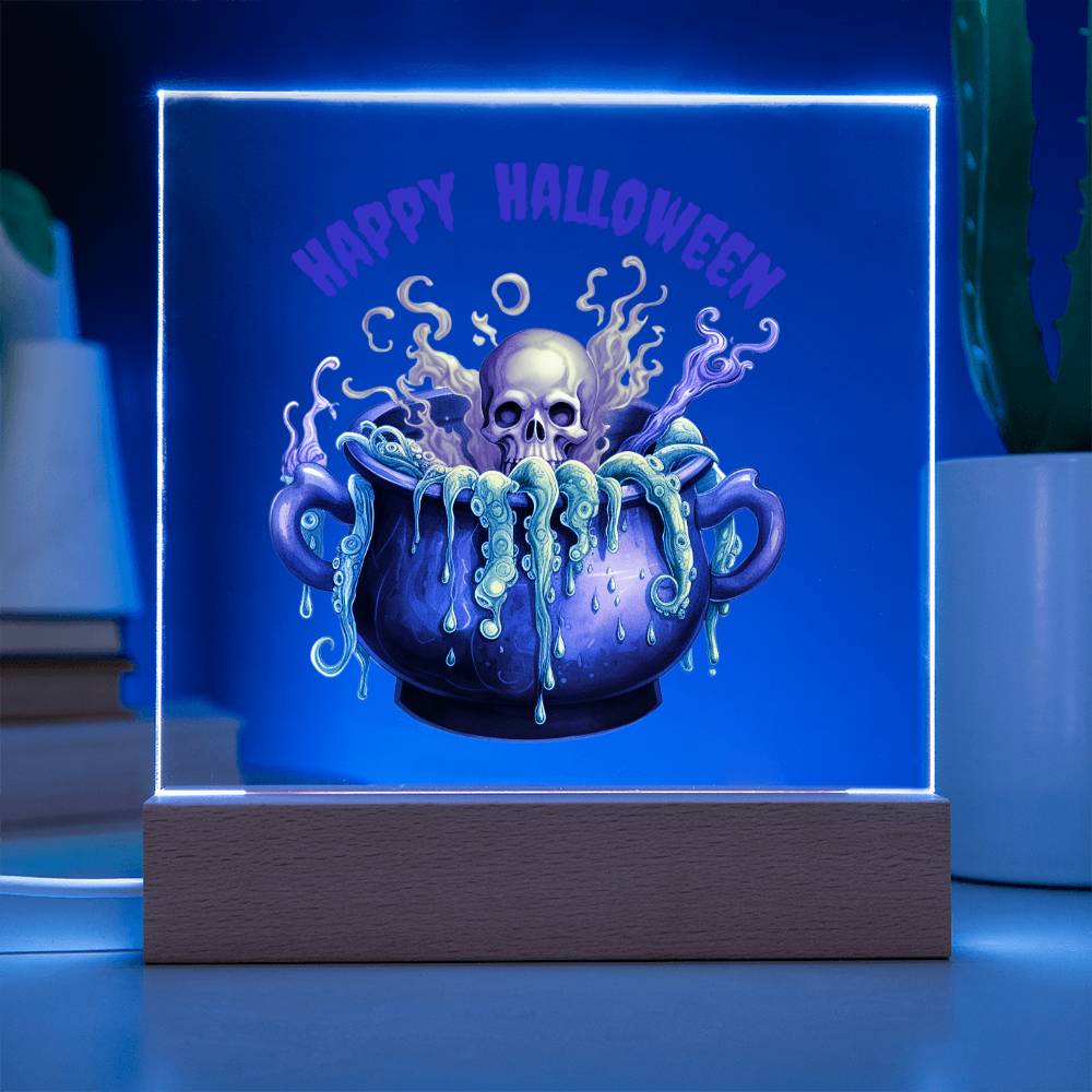 Skull & Bones Happy Halloween Acrylic Plaque