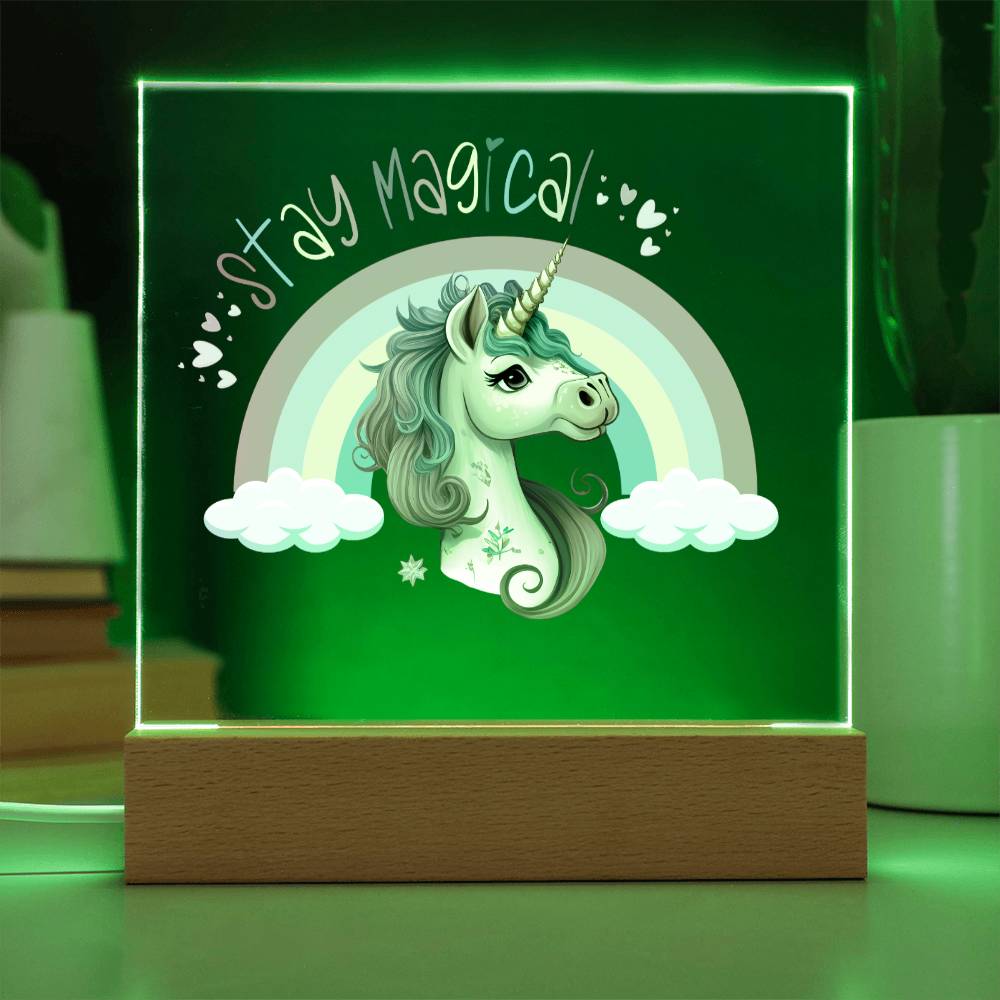 Stay Magical Unicorn Acrylic Night Light Bedroom Decor ET