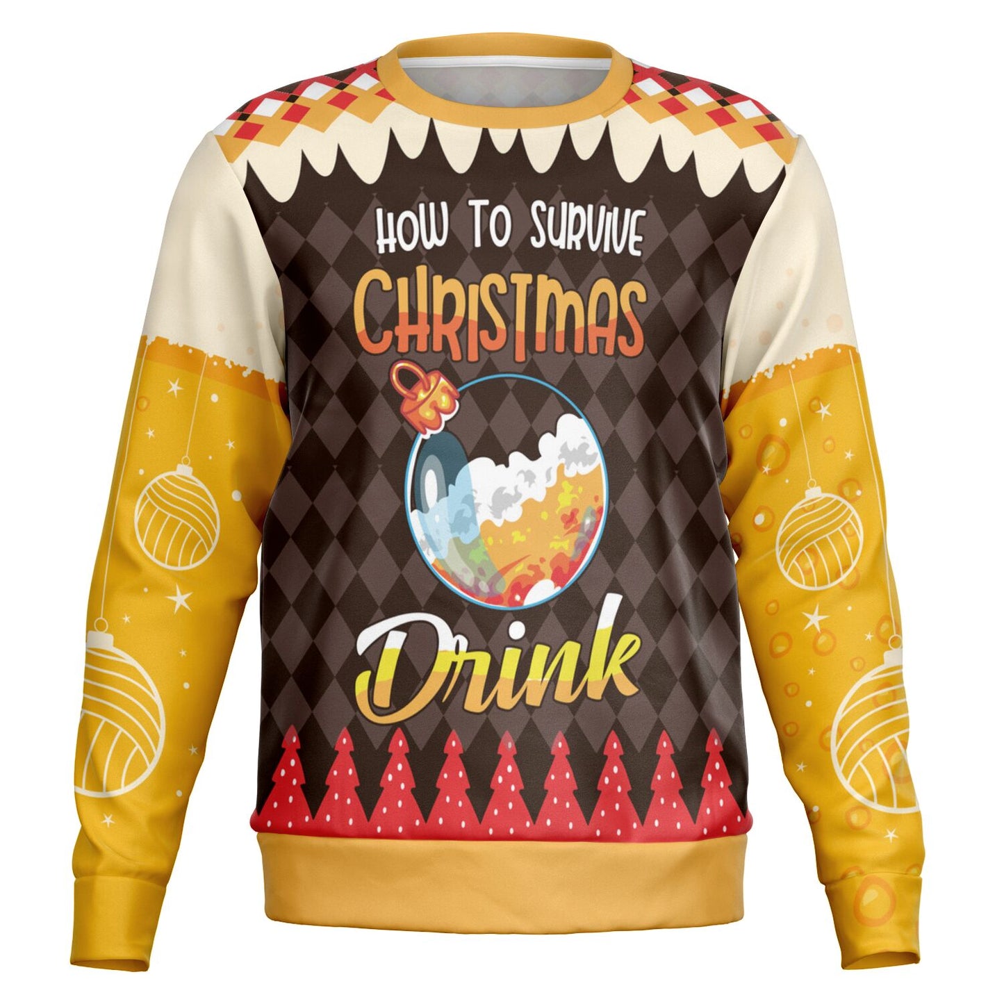 "How to Survive Christmas: Drink" Ugly Christmas Sweater