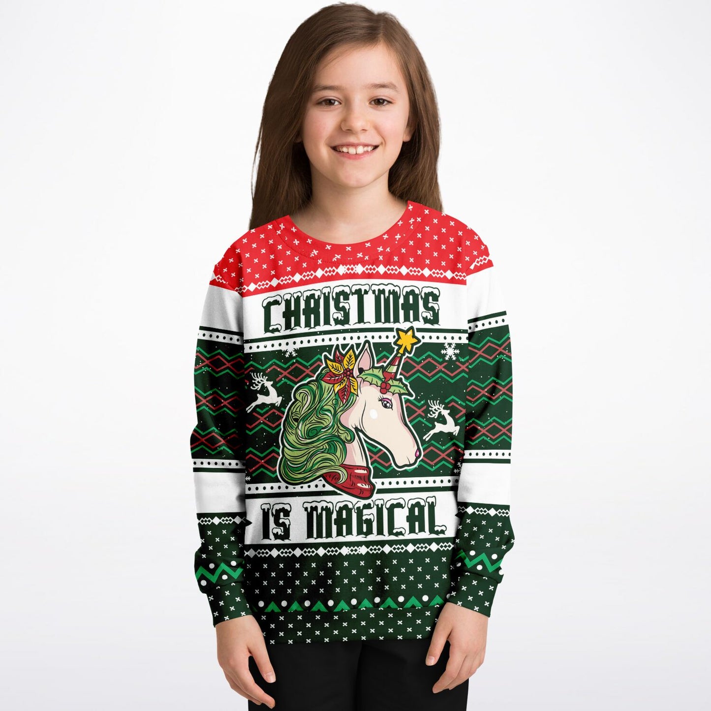 Youth Size Magical Unicorn Ugly Christmas Sweater