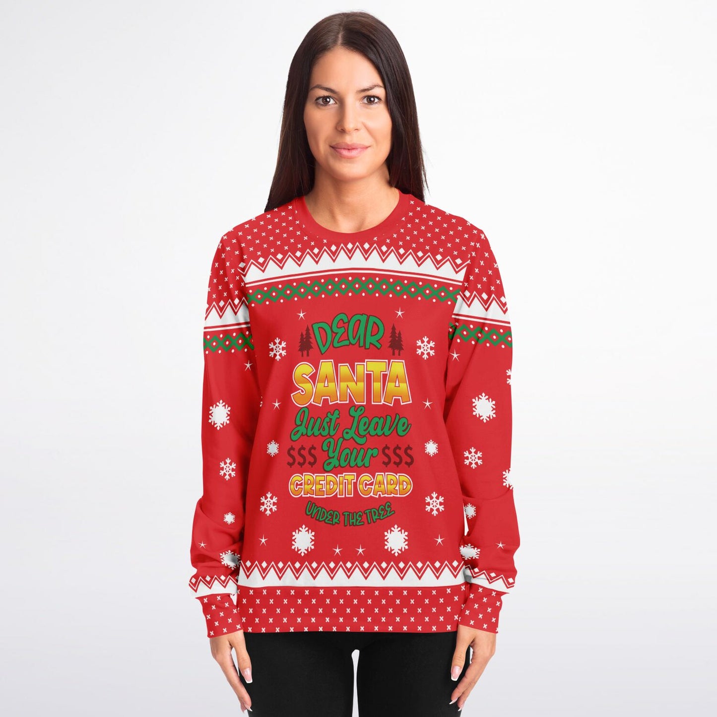 Santa Leave Your Credit Card Ugly Christmas Sweater