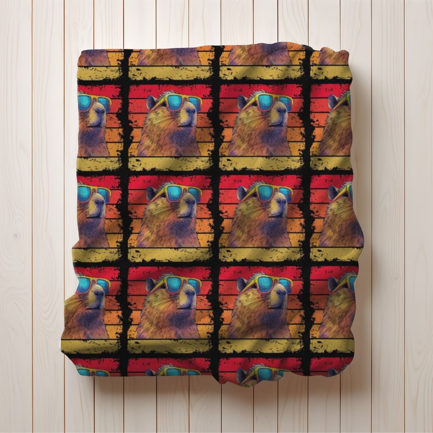 Retro Capybara Plush Coral Fleece Blanket