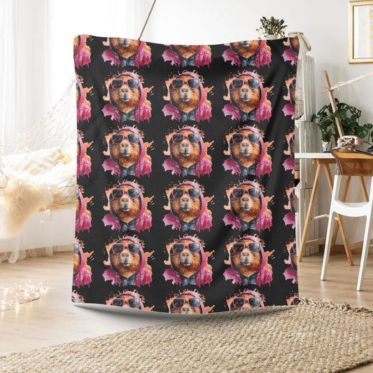Capybara Plush Coral Fleece Blanket
