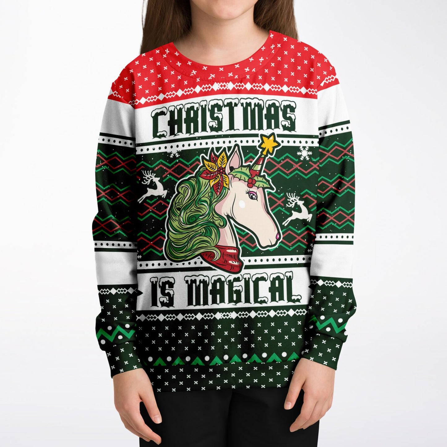 Youth Size Magical Unicorn Ugly Christmas Sweater