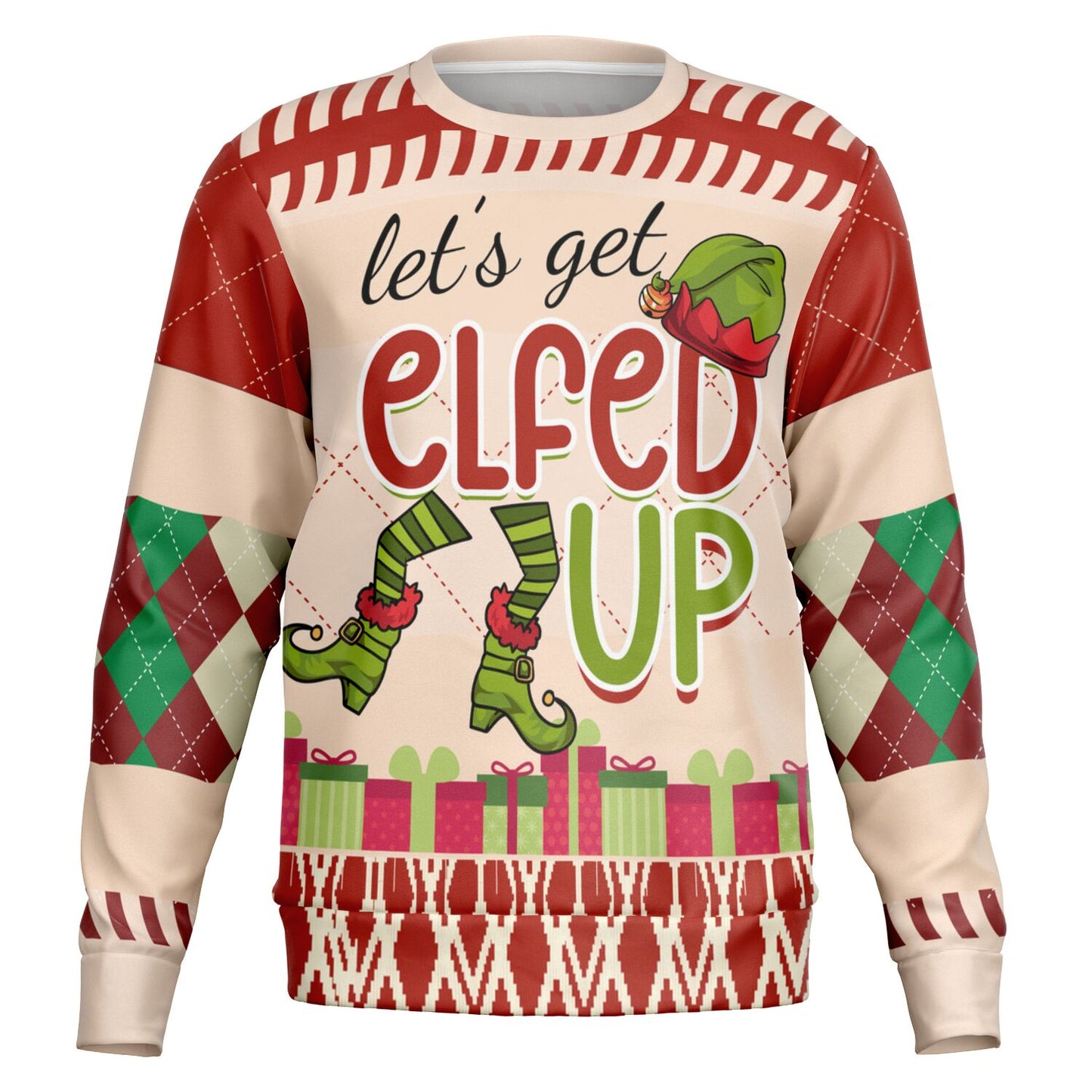 “Let’s Get Elfed Up” Funny Ugly Christmas Sweater