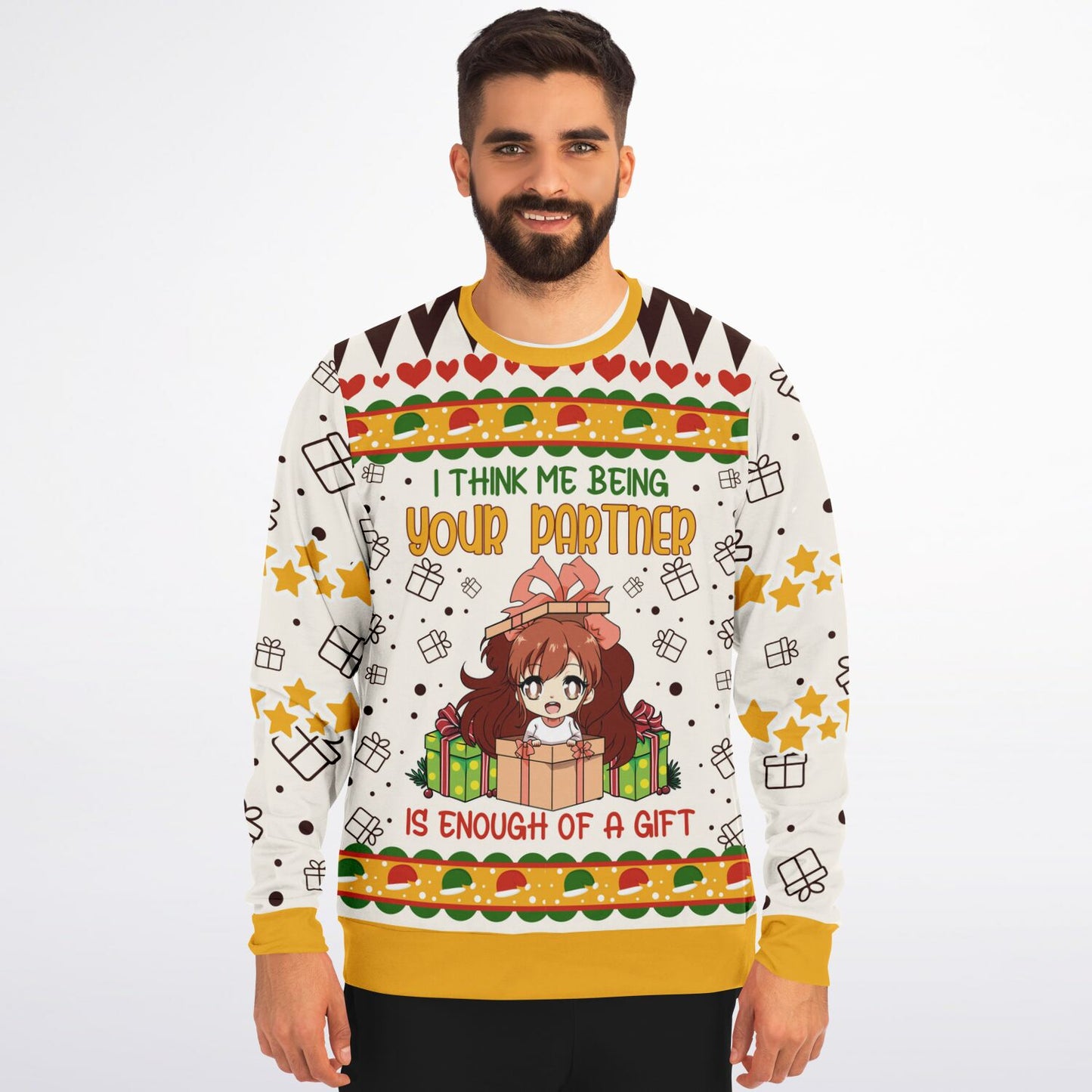 "Me Being Your Partner is Enough of a Gift" Ugly Christmas Sweater