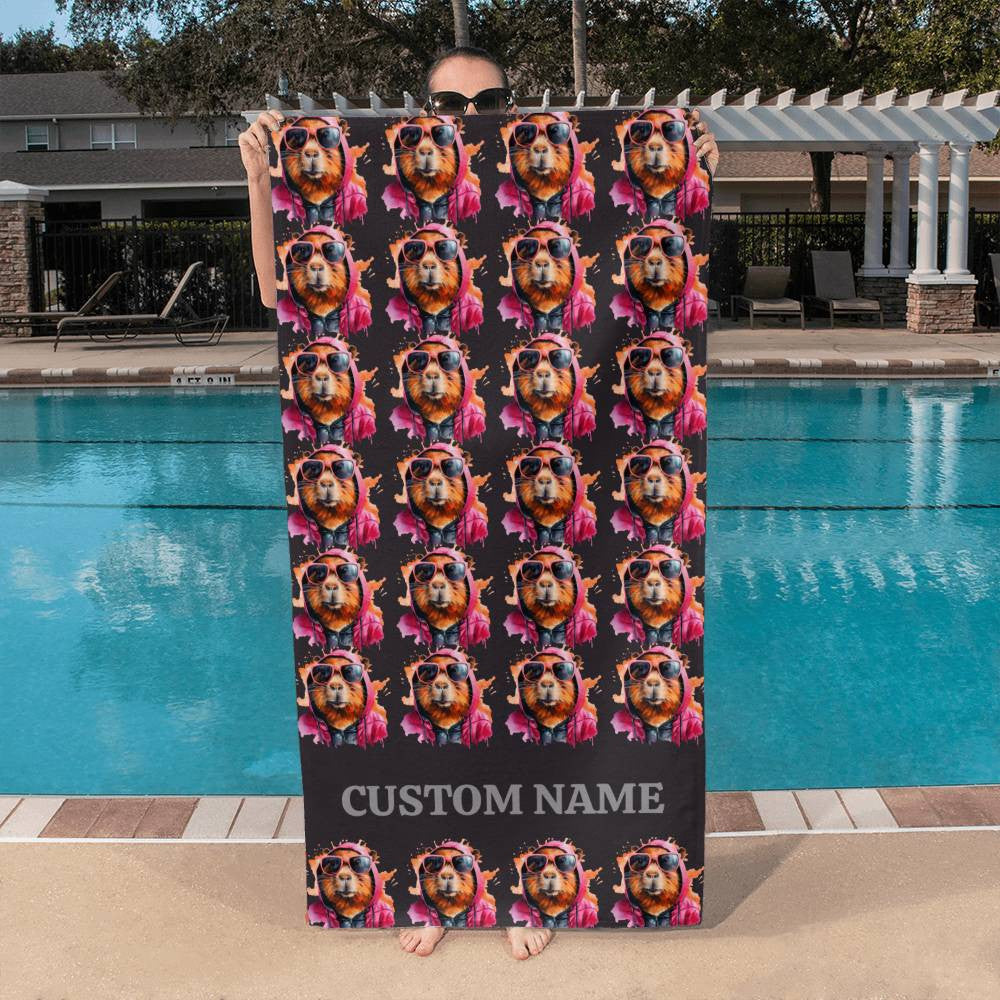 Custom Capybara Bath Towel