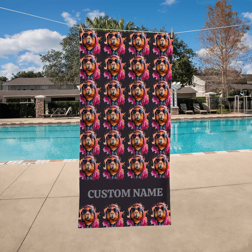 Custom Capybara Bath Towel